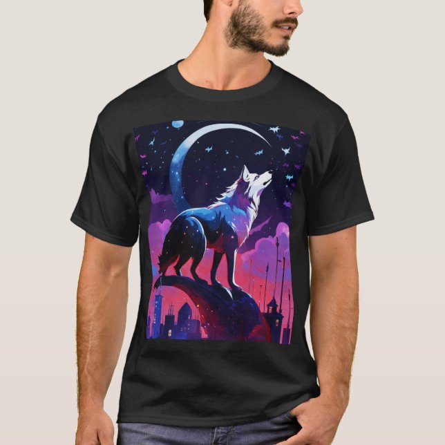 Night Moon & Star Fox T-Shirt – Mystical Forest De (Front)