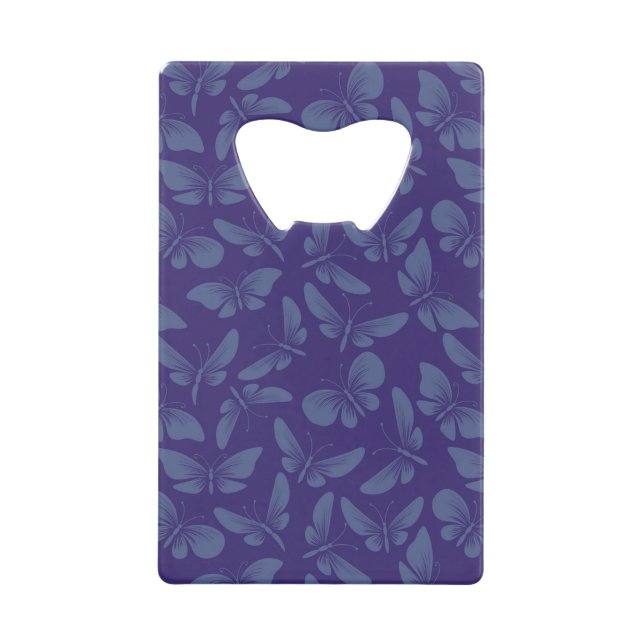 night moth butterflies background credit card bottle opener (Front)