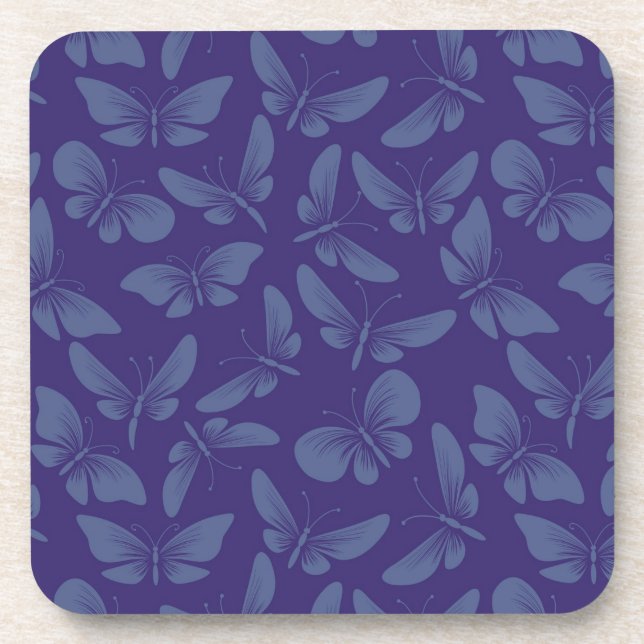 night moth butterflies background drink coaster (Front)