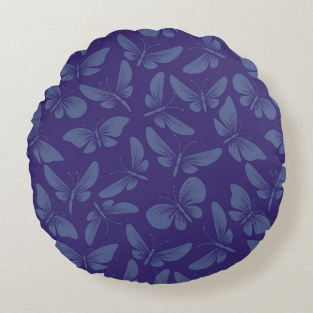 night moth butterflies background round pillow (Front)