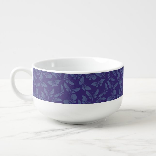 night moth butterflies background soup mug (Right)