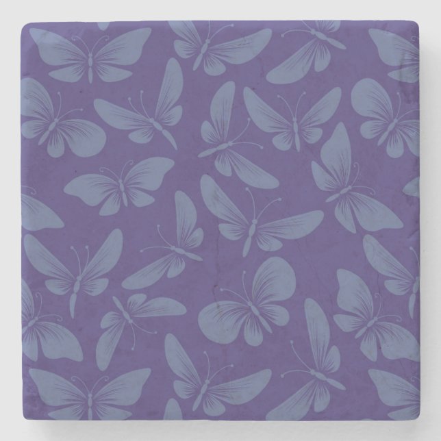 night moth butterflies background stone coaster (Front)