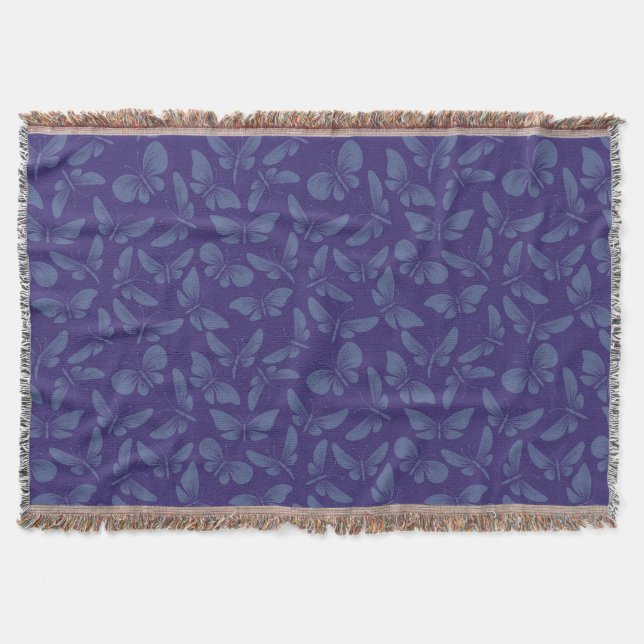 night moth butterflies background throw blanket (Front)