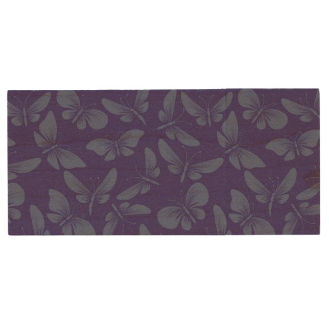 night moth butterflies background wood USB flash drive (Front)