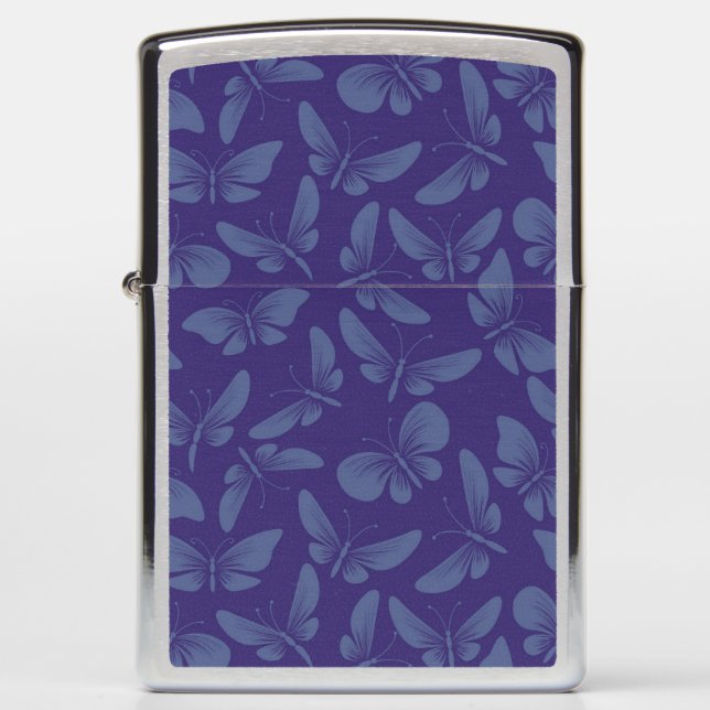 night moth butterflies background zippo lighter (Front)