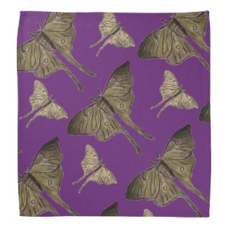 Night Moths on Purple Bandana