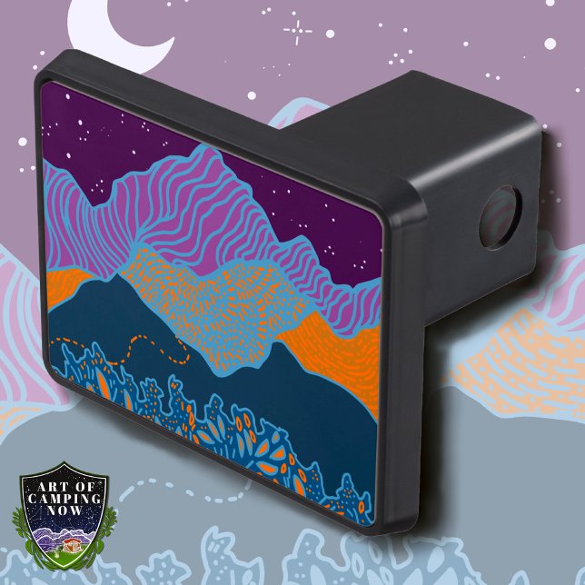Night Mountains Hiking Trail Hitch Cover (Creator Uploaded)