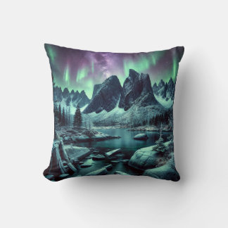 Night Mountains Throw Pillow