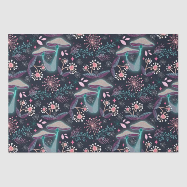 Night Mushroom Garden  Tissue Paper (Front)