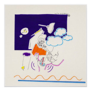 Night & Nap Drawings 11  by Pascale Baud P Poster