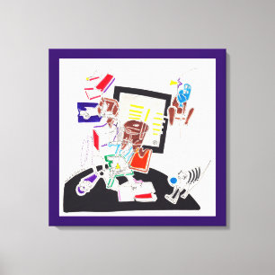 Night & Nap Drawings The Cat looked at Tasmanian W Canvas Print