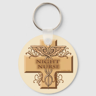 Night Nurse Cross Caduceus Keychain