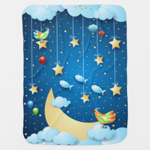 Night of big luna baby blanket