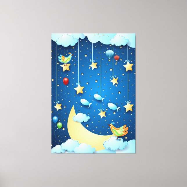 Night of big luna canvas print (Front)