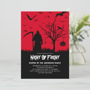 Night of Fright Adult Halloween Party Eerie Reaper Invitation