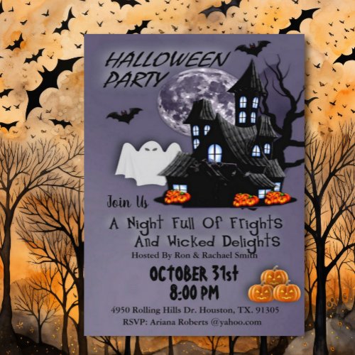 Night Of Fright Halloween  Invitation