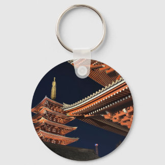 Night of Kaminarimon in Tokyo Japan Keychain