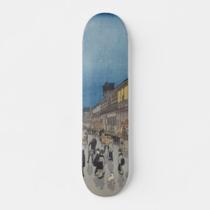 Night of Saruwaka-machi Vintage Ukiyo-e Japanese Skateboard