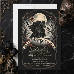 Night of Sleepy Hollow Headless Horseman Full Moon Invitation