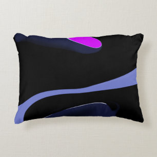 Night of the Comet: Abstract Blue, Purple & Black Accent Pillow