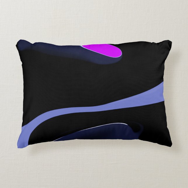 Night of the Comet: Abstract Blue, Purple & Black Accent Pillow (Front)