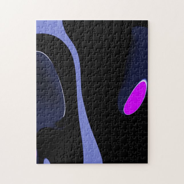 Night of the Comet: Abstract Blue, Purple & Black Jigsaw Puzzle (Vertical)