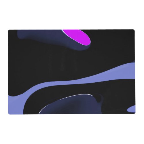 Night of the Comet Abstract Blue Purple  Black Placemat