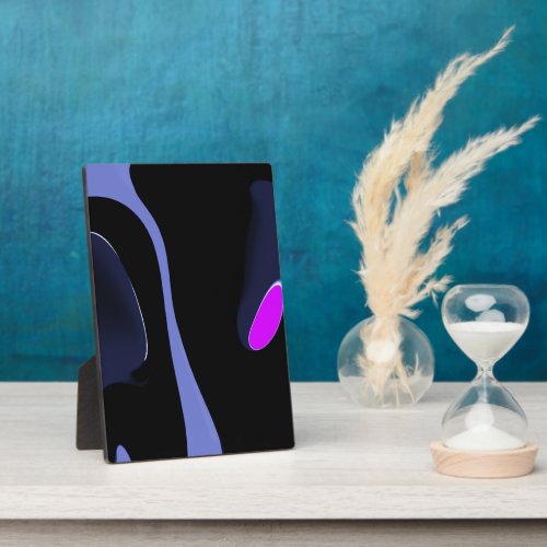 Night of the Comet Abstract Blue Purple  Black Plaque