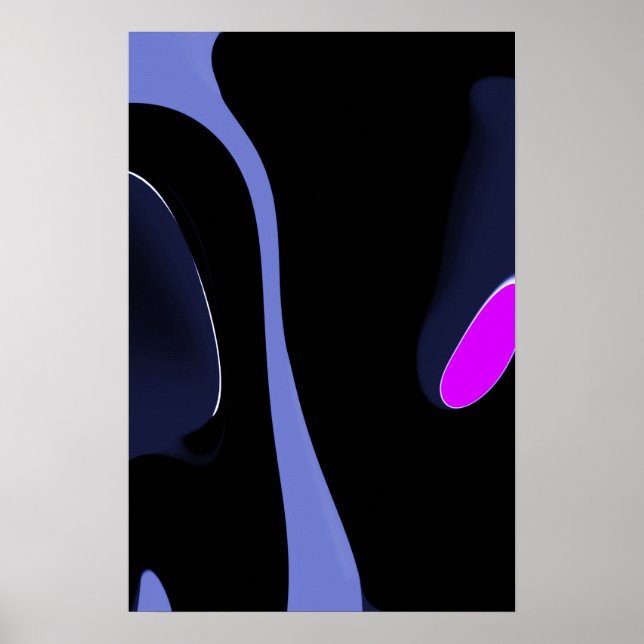 Night of the Comet: Abstract Blue, Purple & Black Poster (Front)