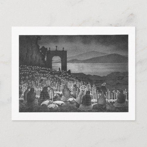 Night of the Dead Janitzio Mexico c 1958 Postcard