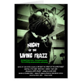 "Night of the Living Frazz!" Zombie Cat Note Card (Front)
