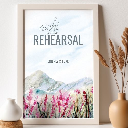 Night of the Rehearsal Mountain Meadow Watercolor Poster