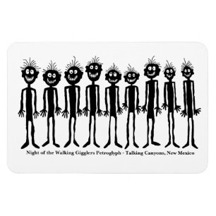 Night of the Walking Gigglers Petroglyph Magnet