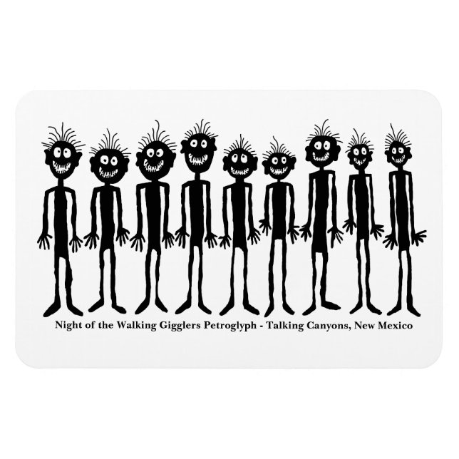 Night of the Walking Gigglers Petroglyph Magnet (Horizontal)