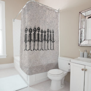 Night of the Walking Gigglers Petroglyph Shower Curtain