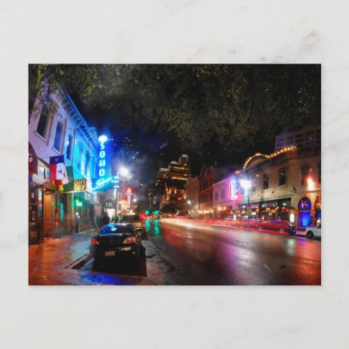 Night on 6th Street _ Austin Texas Postcard