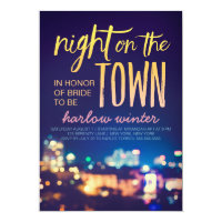 Night on the Town Bachelorette Party Invitation