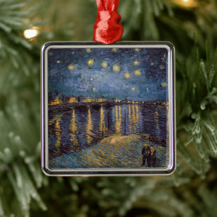 Night Over Rhone River Starry Vincent Van Gogh Metal Ornament