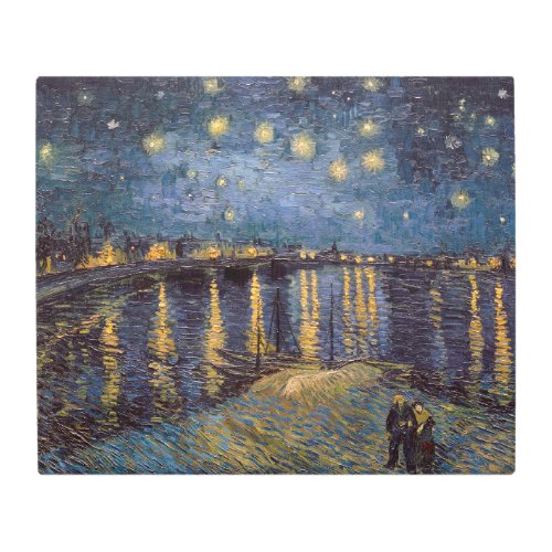 Night Over Starry Rhone River by Vincent Van Gogh Metal Print