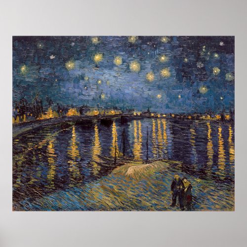 Night Over Starry Rhone River by Vincent Van Gogh Poster