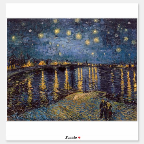 Night Over Starry Rhone River by Vincent Van Gogh Sticker