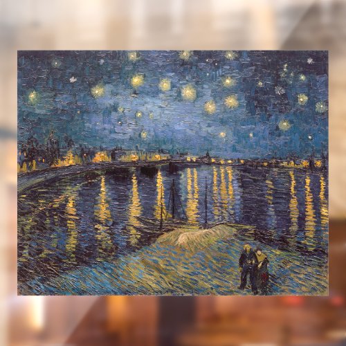 Night Over Starry Rhone River by Vincent Van Gogh Window Cling
