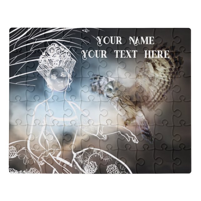 Night Owl and Lady Jigsaw Puzzle (Puzzle Horizontal)