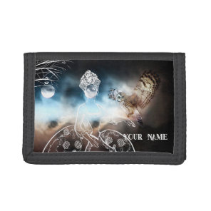 Night Owl and Lady Tri-fold Wallet