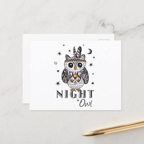 Night Owl Announcement Postcard