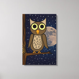Night Owl Art Canvas Print