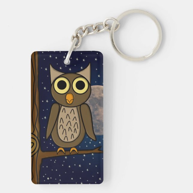 Night Owl Art Keychain (Back)