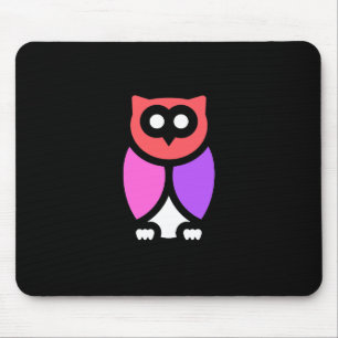 Night Owl, Beautiful Pink & Red, Abstract Pop Art Mouse Pad