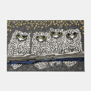 Night Owl Bird, Funny Bird Doormat, Bird Lover Mat