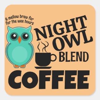 NIGHT OWL BLEND COFFEE  SQUARE STICKER